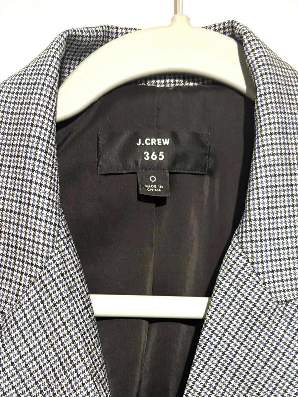 J. Crew 365 Gray Glen Plaid Double-Breasted Blazer Size 0